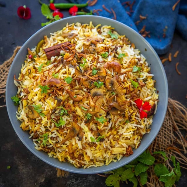 Mushroom Biryani.