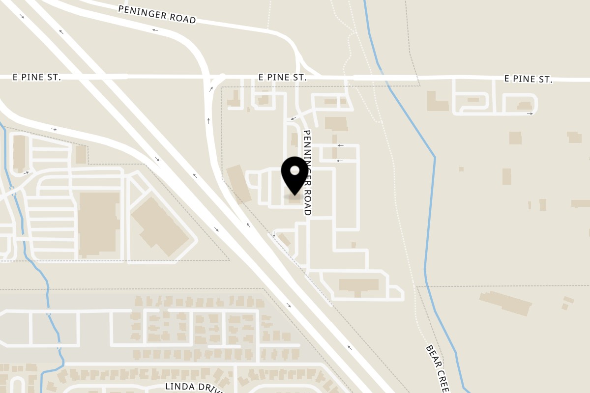 Map showing the location of Tandoori Flames on 210 Peninger Rd in Central Point